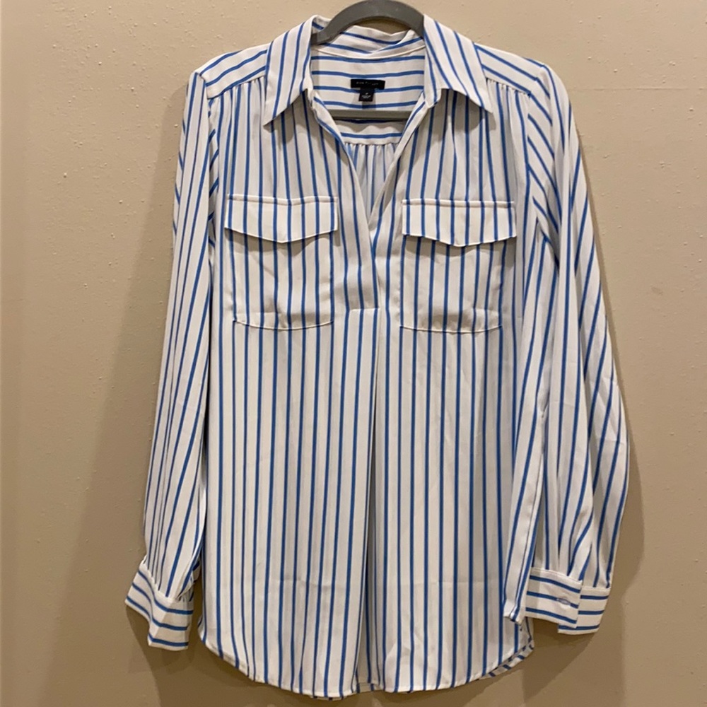 Ann Taylor- Blue and White Stripes- Medium